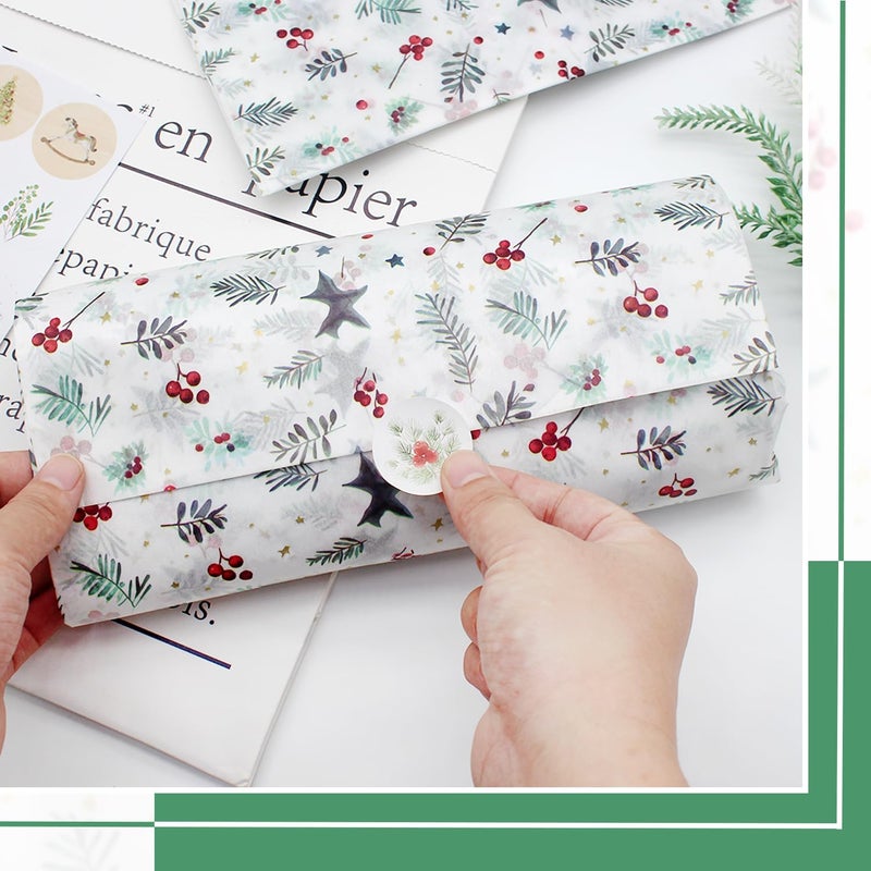 Benvo Christmas Tissue Paper 20x29 Inch - 20 Sheets Decoupage Craft Paper for Gift Wrapping, Flower DIY Art Projects, Spring Wedding, Birthday & Baby Shower Decorations(Style R) - Image 5